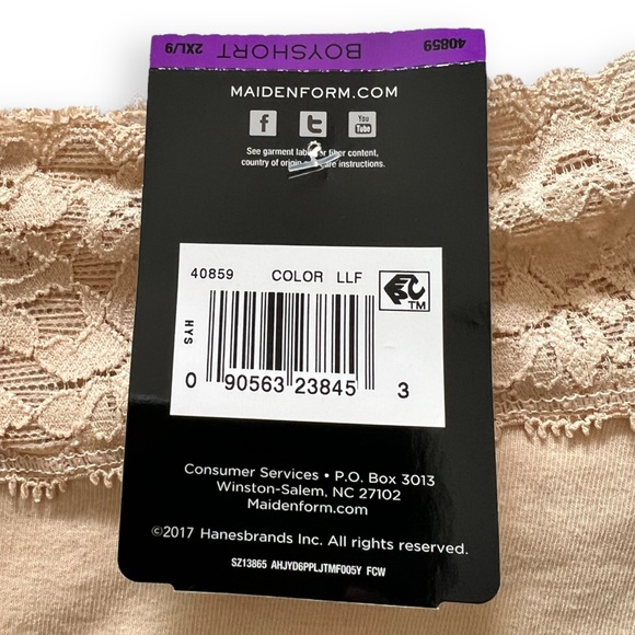 Maidenform Women's Size XXL (9) Dream Cotton with Lace Boyshort, Latte - NWT - Picture 7 of 14